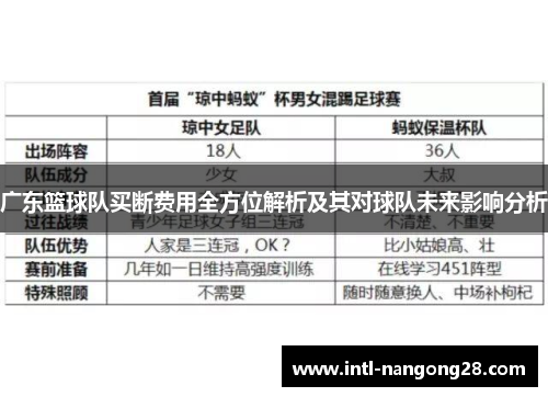 广东篮球队买断费用全方位解析及其对球队未来影响分析